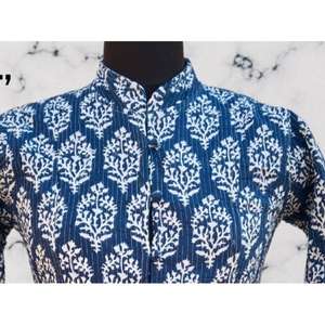 Veste matelassée coton imprimé fleuri long manteau femme coton imprimé inde veste femme matelassée - Product Image 3