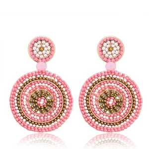 Boucles d'oreilles pendantes artisanales en perles rouges en forme de cœur pour femme, motif tournesol, perles de rocaille, style bohème, bijoux fantaisie, cadeau de Saint-Valentin - Product Image 3