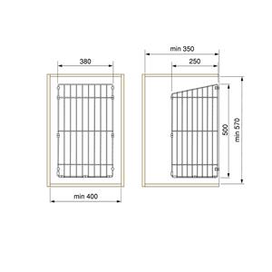 Modulo Emuca 450mm acciaio cromato sistema di porta incernierata cesto della biancheria - Product Image 3