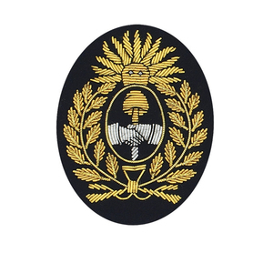 2026 Hot Sale Custom Requirement Logo 100% Bullion Wire Handmade Embroidered Patches Badges <b>Sew</b>-On Fabric - Product Image 1