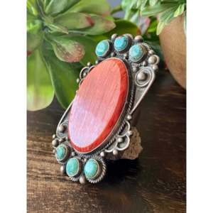 Anillo de Joyería Fina Navajo con Incrustaciones de Piedras Multicolores en Plata de Ley, Talla 8.5, Bañado en Rodio para Uso Diario o Regalo - Product Image 4