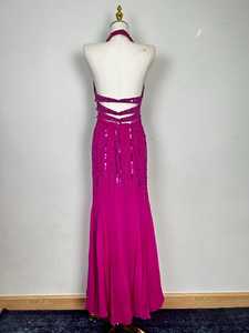 Sin mangas Floral Aline vestido de baile vestido de fiesta de noche elegante con cuentas bordado de lentejuelas posición del logotipo frontal - Product Image 6