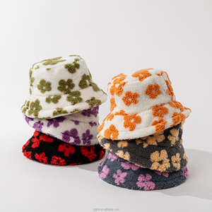 Sombrero de cubo de piel sintética estampado informal de invierno minimalista fresco con protección solar cálido y acogedor estilo de moda callejera de felpa suave - Product Image 6