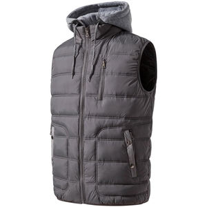 2023 Logo personnalisé Polyester poids lourd chaud sans manches vestes bouffant hommes hiver gilet pour hommes tissu brillant - Product Image 1