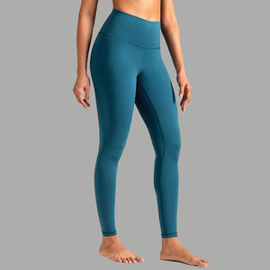 กางเกงเลกกิ้งออกกำลังกายคุณภาพสูงสำหรับผู้หญิง พิมพ์ลายโยคะ ออกแบบเองได้ เอวยางยืด พร้อมโลโก้ที่เอว - Product Image 4