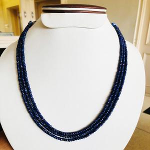 Collar de cuentas de zafiro azul de calidad AAA hecho a mano, tratado con calor Natural con brillo único, cuentas de piedra hermosas y únicas - Product Image 3