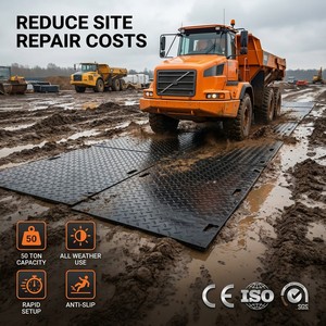 Tapis de protection temporaire en HDPE 4x8 pour excavatrice et camion - Protection flexible et écologique du sol pour chantiers, boue ou pelouse - Product Image 5