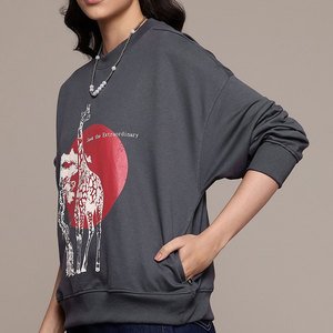 เสื้อสเวตเตอร์คอวีสำหรับผู้หญิง, ใหม่เสื้อสเวตเชิ้ตแฟชั่นแนวสตรีทดูดีที่สุดดีไซน์เด่นสีพื้น - Product Image 2