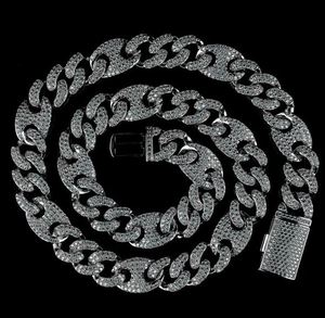 Collar cubano de oro blanco 15MM/19MM diamante Mariner Cubby cadena IGI certificado compromiso adecuado rapero Miami estilo Hip Hop - Product Image 2