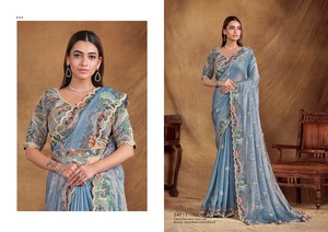 Dernière tendance de dressage Belle robe attachée Saree Blouse avec broderie Fabricant de travaux d'Inde au taux de vente total - Product Image 6