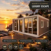 Cabane de camping de luxe moderne pour le surf, pliable à double aile, préfabriquée pour les centres de sports nautiques