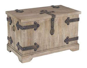 Cofre de almacenamiento de madera Natural, organizador de maletero grande hecho a mano con correas de Metal, caja de madera rústica, caja decorativa del tesoro - Product Image 2