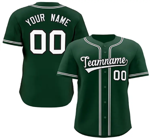 ชุดเบสบอลคอวีติดกระดุมเสื้อกีฬาเบสบอลโลโก้ออกแบบได้ตามต้องการ - Product Image 1