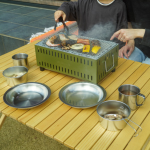 GREEN LIFE Hibachi <b>Grill</b> Japanese BBQ <b>Grill</b>-Compact Chrome Plated Charcoal <b>Grill</b> Oxygen Depletion Safety Device for - Product Image 4