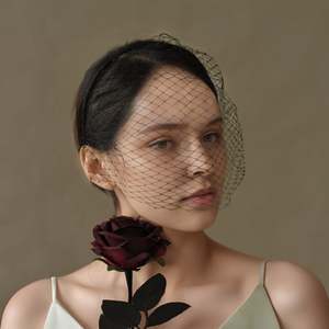 Bridella White Mesh <b>Headband</b>-Elegant Bridal Headwear with Comfortable Fit for Weddings Proms & Formal Events - Product Image 5