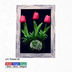Cadre mural rectangulaire en bois au design moderne avec motif personnalisé pour fleurs artificielles - 40x23 cm (AFF-Frame-10) - Product Image 1