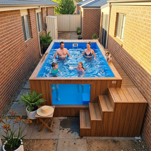UV Resistant Prefabricated Outdoor Container Swimming <b>Pool</b> Small Corner Combo Above Ground <b>Pool</b> - Product Image 2