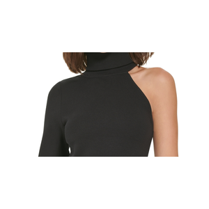 Top a collo alto monospalla da donna Calvin Klein Jeans, nero, taglia media - Eleganti top in maglia - Product Image 2