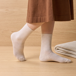 Chaussettes en coton mélangé pour femmes, chaussettes côtelées décontractées en tricot, vente en gros, 35 paires - Product Image 1