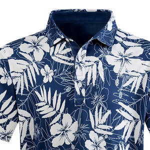 เสื้อกอล์ฟสำหรับผู้ชายพิมพ์โลโก้เสื้อยืดโพลีเอสเตอร์พิมพ์ลายผ้าสแปนเด็กซ์ผ้าถักลายสีทึบ - Product Image 6