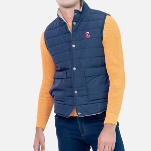 Nouveauté Veste respirante à col montant, poche zippée, sans manches, gilet matelassé en duvet, gilet pour hommes avec logo personnalisé - Product Image 5