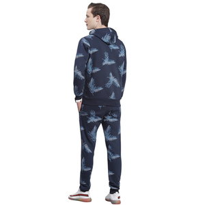 Buen proveedor con logotipo propio Diseño único cómodo con tarifa al por mayor Hombres Azul marino Impreso con capucha Chándales de manga completa - Product Image 5