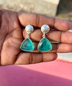 Pariba cristal pierres précieuses 925 boucles d'oreilles en argent Sterling classique et nouveau Design femmes bijoux Pariba cristal bijoux - Product Image 5