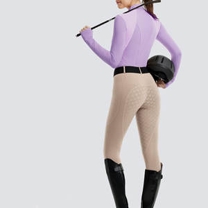 Couche de base de haute qualité pour femmes, tissu extensible, manches longues, logo personnalisé, tissu doux au toucher, chemise de base pour l'équitation, couche de base pour femmes - Product Image 5