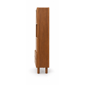 <b>Tall</b> Wooden Bedside Storage <b>Cabinet</b> with Open Shelves Drawers and Doors Modern Bedroom Furniture for Hotel Apartment - Product Image 3