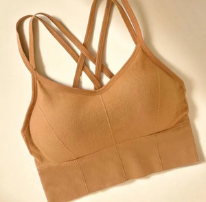 Trendy Cross Back Fitness Bra Venta al por mayor Yoga Sports Bra con material de secado rápido - Product Image 4