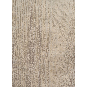 พรมขนสัตว์ผสมไหมถักมือสีเบจน้ำตาลลายเอนโทรปี สำหรับห้องนั่งเล่น พรมปูพื้นรูปทรงสี่เหลี่ยมผืนผ้าสำหรับบ้านและทางเดิน - Product Image 3