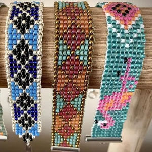 <b>Boho</b> Style Woven <b>Bracelet</b> with Rice Beads Colorful Friendship <b>Bracelet</b> Made From Stone Beads - Product Image 1