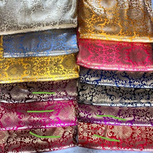 Tissu de soie brocart tissé Jacquard de luxe de haute qualité respirant pour robes tapisserie d'ameublement Textiles de maison accessoires Fusible - Product Image 1
