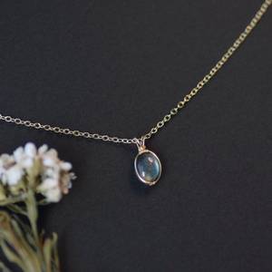 Collier de Labradorite en argent Sterling or vintage fait à la main, fil de pierres précieuses naturelles, énergie de guérison, cadeau de fiançailles parfait - Product Image 1