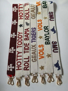 Correas de cuentas hechas a mano para bolsos cruzados y bandoleras Correa de monedero personalizada de lujo para el día del juego - Product Image 5