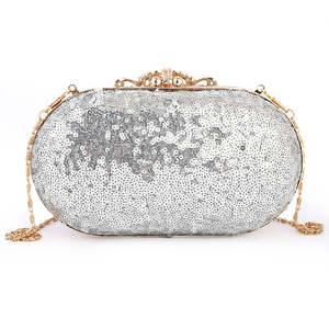 Women's Bridal <b>Clutch</b> (Rj-4) - <b>Silver</b> - Product Image 2