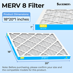 Filtre à air SUIXINEYI 18x20x1 MERV 8 de forme rectangulaire, efficace pour capturer la poussière, les peluches et le pollen - Product Image 6
