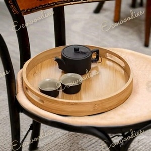 Bamboo Wooden Serving Tray <b>Bed</b> <b>Breakfast</b> Coffee Food <b>Table</b> Tray Set for Eating for Living Room Dining Room Home - Product Image 1