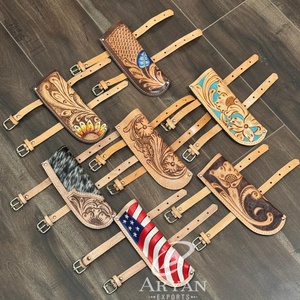 Nouveau Design à la mode porte-drapeau en cuir repoussé à la main rustique Western Vibe fait à la main Vintage Pole Mount pour événement en plein air et décor à la maison - Product Image 1