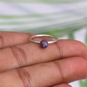 Bijoux fins pour femmes 925 en argent Sterling lunette réglage améthyste pierre précieuse bohème chrétien fiançailles bague de mariage cadeau de fête - Product Image 4