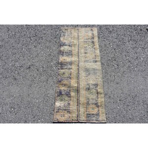 พรม1.4x3.2ft สไตล์วินเทจขนสัตว์สีเบจสีฟ้าผืนใหญ่พรมปูพื้นปูพื้นห้องทางเดินด้านหลังเป็นรูปสี่เหลี่ยมผืนผ้าแบบคลาสสิก - Product Image 1