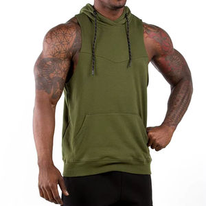 Men's <b>Workout</b> Hooded Tank Tops Sleeveless Gym <b>Hoodies</b> Cotton Bodybuilding Muscle Sleeveless T-shirts <b>Hoodies</b> - Product Image 5