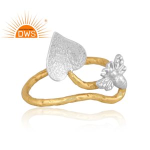 Último diseño hecho a mano 18K chapado en oro Butter Fly Ring Demi joyería fina para mujer regalo para ella - Product Image 4