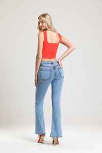 กางเกงยีนส์ขาตรงขากว้างทรงขากว้างแบบลำลองสำหรับผู้หญิงสไตล์ยุโรปซักได้ตามต้องการ - Product Image 3