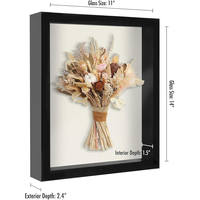 Cadre Photo en Bois Blanc Noir Personnalisé Plexiglas 3.8cm Profondeur 8x8 16x16 11x14 Pouces Tailles pour Décoration Intérieure Affichage des Fleurs