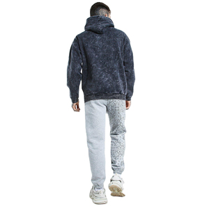 Nouveau coton lourd de haute qualité éponge française personnalisé lavé à l'acide hommes sérigraphie Vintage à capuche 100% coton hiver - Product Image 5