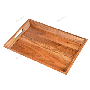 ถาดเสิร์ฟไม้อาเคเชียที่มีสไตล์สำหรับบ้านโรงแรมร้านอาหารทนทานงานฝีมือคุณภาพสูง - Product Image 3