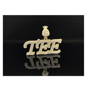 Collier pendentif Hip Hop en Moissanite plaqué or personnalisé de haute qualité Initiales de logo personnalisé pour les cadeaux de fête - Product Image 1
