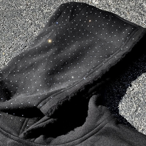 เสื้อมีฮู้ดปักลายด้วยพลอยเทียมสำหรับฤดูหนาวออกแบบได้ตามต้องการใช้ซักได้สกรีนโลโก้ผ้าฟลีซเทอร์รี่สไตล์วินเทจ - Product Image 2