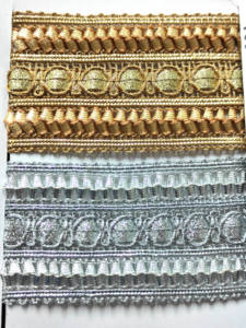 <b>Spool</b> Packed Zari Lace Metallic <b>Thread</b> Embroidery Lace with Custom Color and 15mm Size for Garment Shoes & Bags - Product Image 3